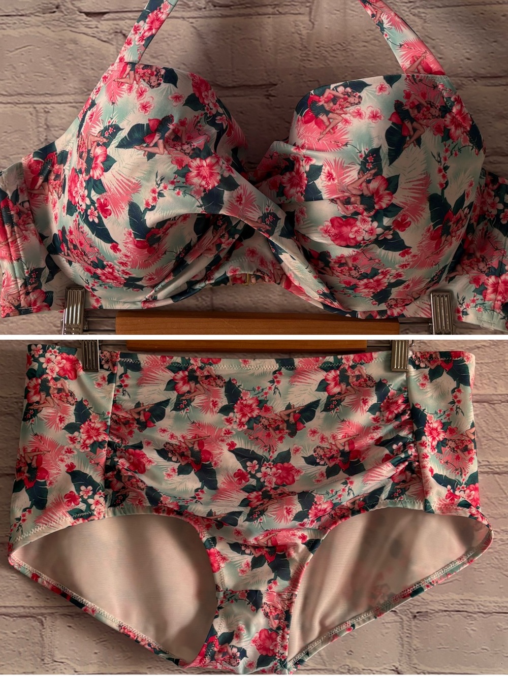 Swimsuits For All Mint Floral Hawaiian Girl Underwire Bikini